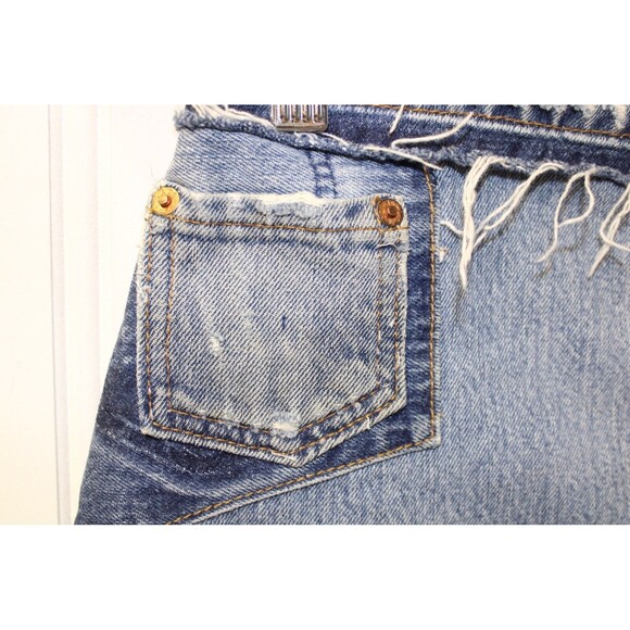 Re/Done RARE Patchwork‎ Denim Distressed Skirt Size 27 /28 - Picture 8 of 12